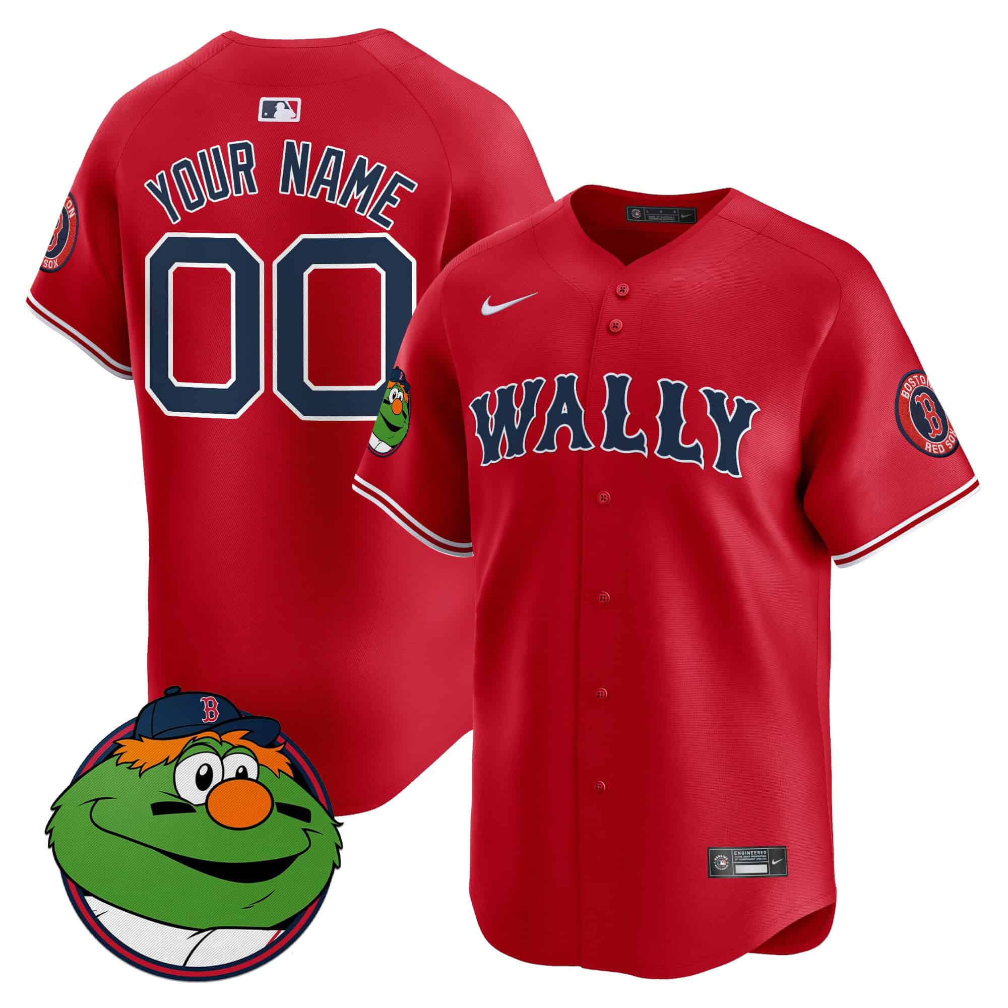 Men Boston Red Sox Red 2024 Nike Wally Vapor Premier Limited Custom MLB Jersey->customized mlb jersey->Custom Jersey